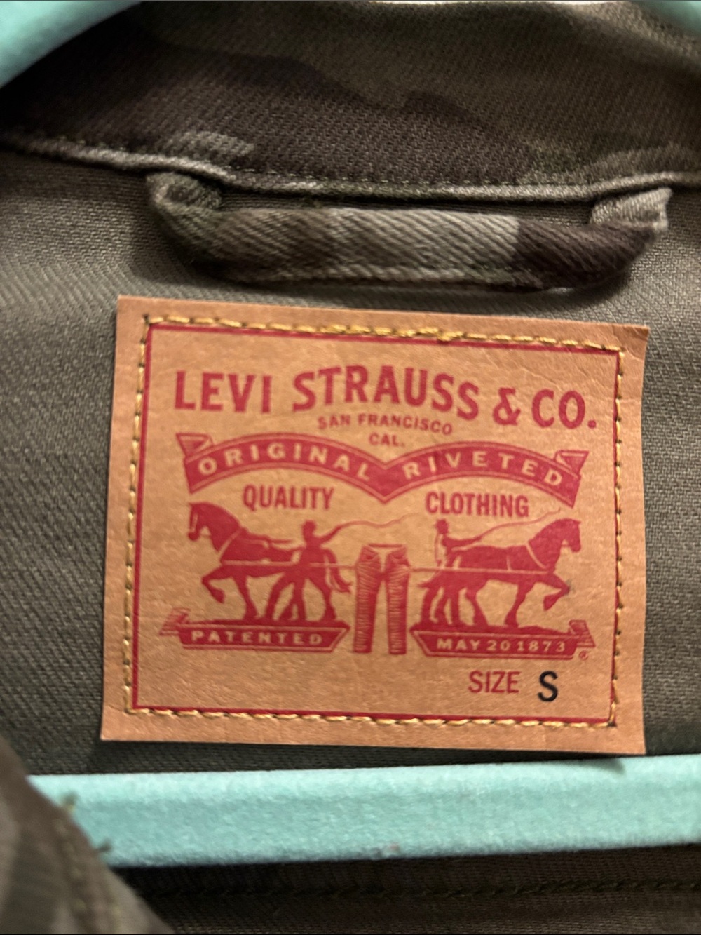 Levi's Camouflage Denim Jacket - Olive & Dark Green - Picture 3 of 4